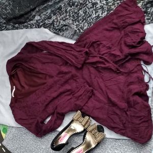 Burgundy Long Sleeve Dress